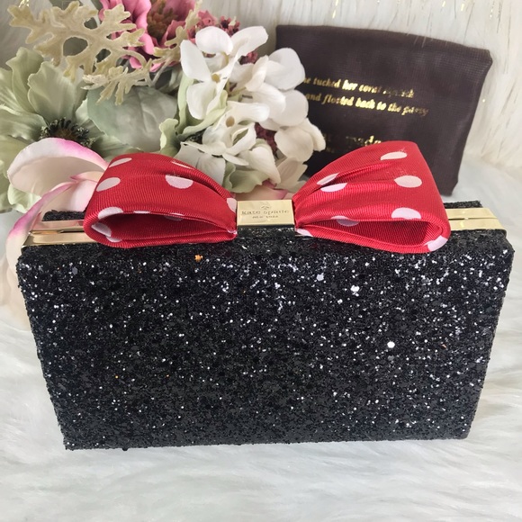KATE SPADE MINNIE MOUSE BOW CLASP CLUTCH CROSSBODY - Picture 3 of 8